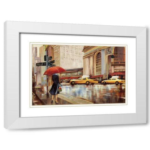 In the City White Modern Wood Framed Art Print with Double Matting by PI Studio