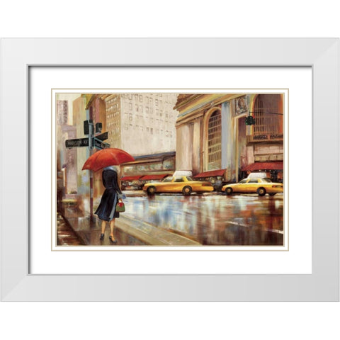 In the City White Modern Wood Framed Art Print with Double Matting by PI Studio