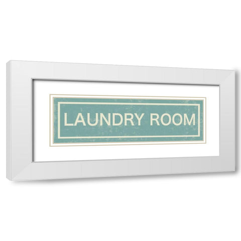 Laundry Room White Modern Wood Framed Art Print with Double Matting by PI Studio