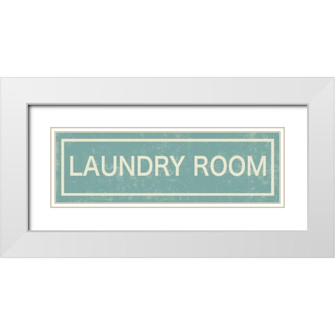 Laundry Room White Modern Wood Framed Art Print with Double Matting by PI Studio