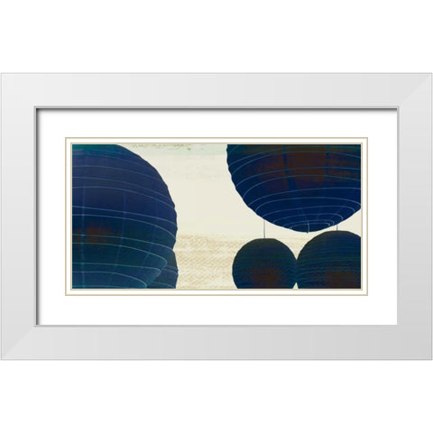 Midnight Lanterns II White Modern Wood Framed Art Print with Double Matting by PI Studio