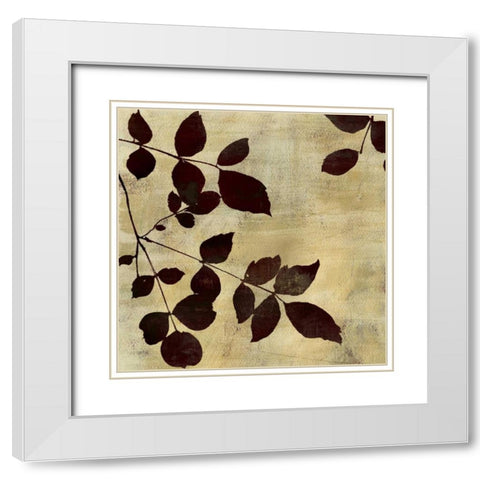 Leaf Study White Modern Wood Framed Art Print with Double Matting by PI Studio