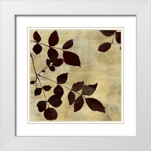Leaf Study White Modern Wood Framed Art Print with Double Matting by PI Studio