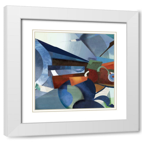 Prism I White Modern Wood Framed Art Print with Double Matting by PI Studio