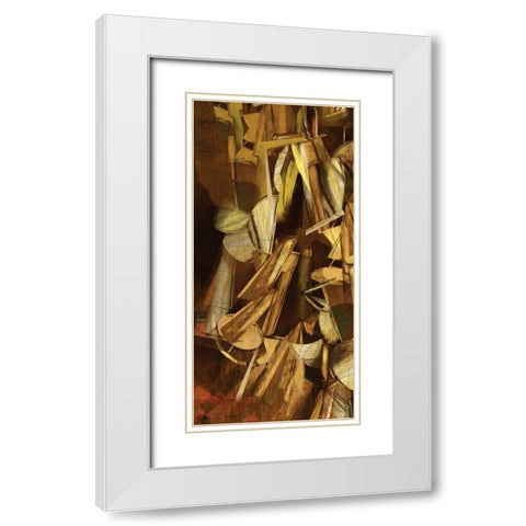 Dynamic I White Modern Wood Framed Art Print with Double Matting by PI Studio