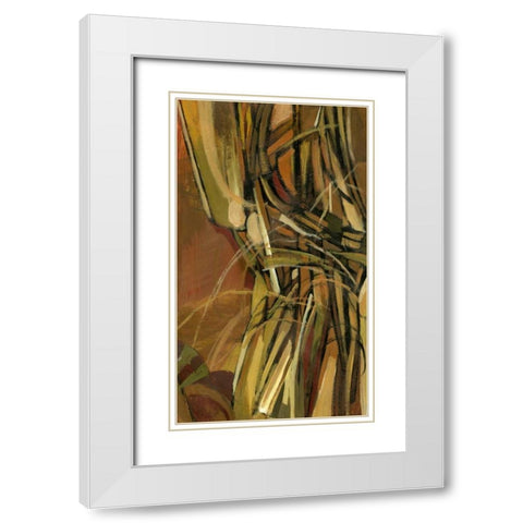 Dynamic II White Modern Wood Framed Art Print with Double Matting by PI Studio