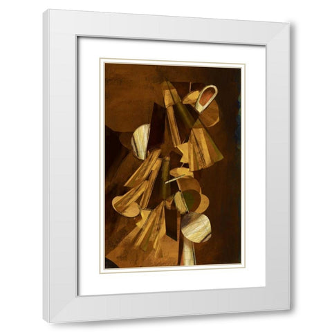 Dynamic III White Modern Wood Framed Art Print with Double Matting by PI Studio