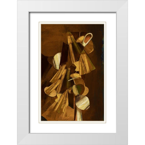 Dynamic III White Modern Wood Framed Art Print with Double Matting by PI Studio