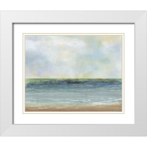 Ocean Breeze White Modern Wood Framed Art Print with Double Matting by PI Studio