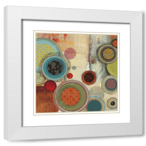 Spherical Sketch I White Modern Wood Framed Art Print with Double Matting by PI Studio