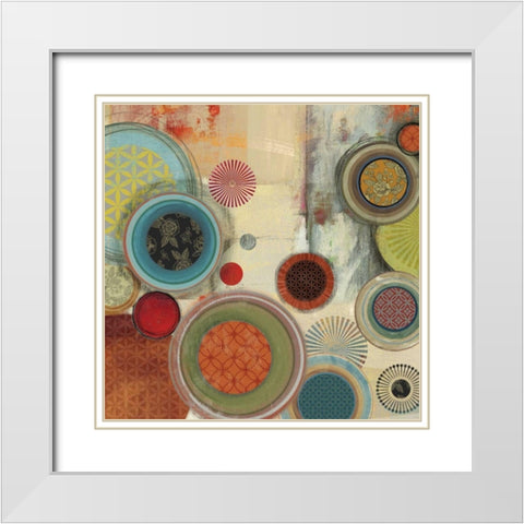 Spherical Sketch I White Modern Wood Framed Art Print with Double Matting by PI Studio