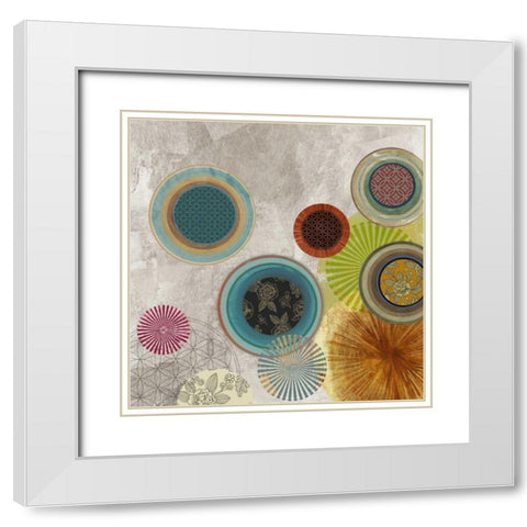 Spherical Sketch II White Modern Wood Framed Art Print with Double Matting by PI Studio