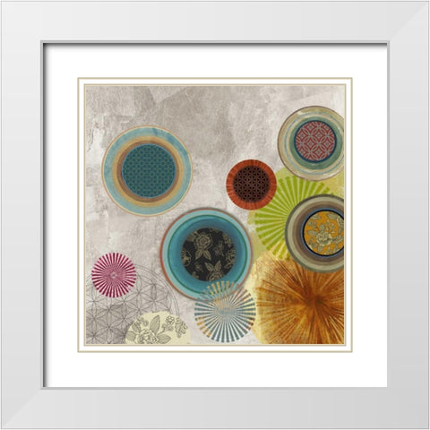 Spherical Sketch II White Modern Wood Framed Art Print with Double Matting by PI Studio