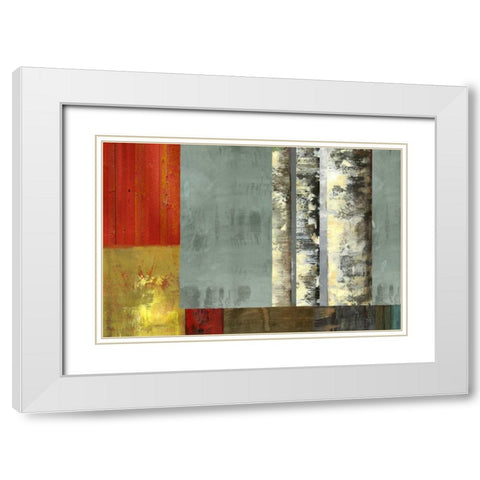 Silver Creek White Modern Wood Framed Art Print with Double Matting by PI Studio