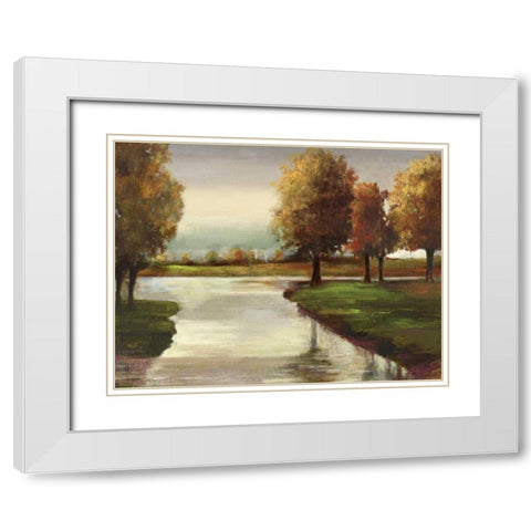 Silver Creek White Modern Wood Framed Art Print with Double Matting by PI Studio