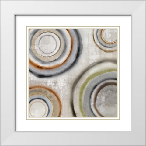 Nebulous White Modern Wood Framed Art Print with Double Matting by PI Studio