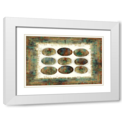 Tribal Pattern White Modern Wood Framed Art Print with Double Matting by PI Studio