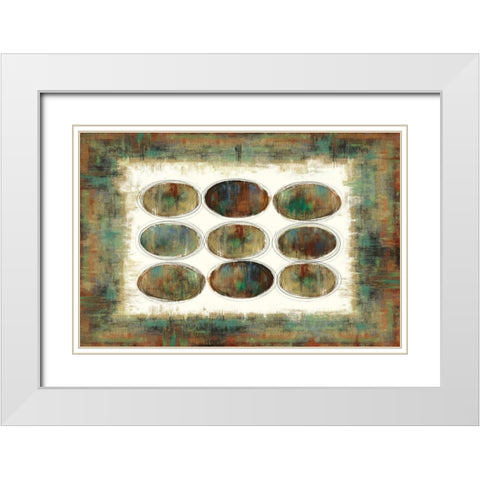 Tribal Pattern White Modern Wood Framed Art Print with Double Matting by PI Studio