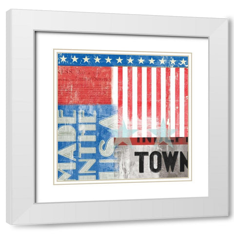 USA White Modern Wood Framed Art Print with Double Matting by PI Studio