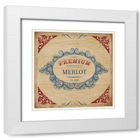 MERLOT White Modern Wood Framed Art Print with Double Matting by PI Studio