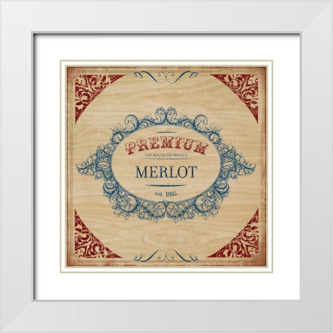 MERLOT White Modern Wood Framed Art Print with Double Matting by PI Studio