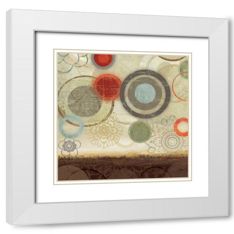 Circles II White Modern Wood Framed Art Print with Double Matting by PI Studio