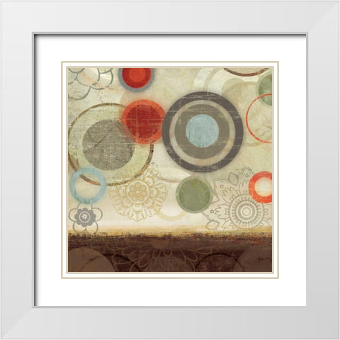 Circles II White Modern Wood Framed Art Print with Double Matting by PI Studio