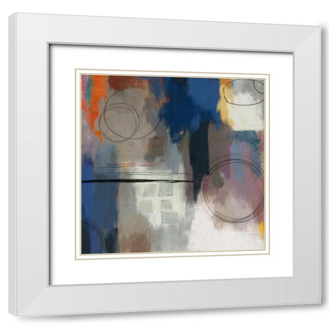 Indigo Touch II White Modern Wood Framed Art Print with Double Matting by PI Studio