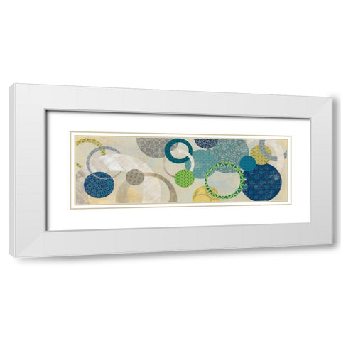 Around We Go White Modern Wood Framed Art Print with Double Matting by PI Studio