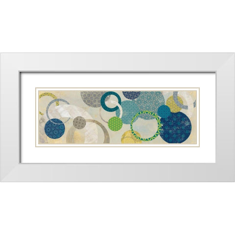 Around We Go White Modern Wood Framed Art Print with Double Matting by PI Studio