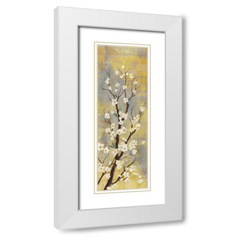 Blossoms I White Modern Wood Framed Art Print with Double Matting by PI Studio