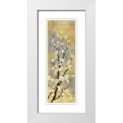 Blossoms I White Modern Wood Framed Art Print with Double Matting by PI Studio