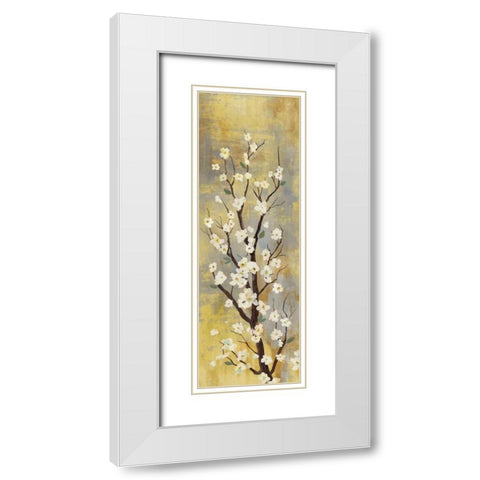 Blossoms II White Modern Wood Framed Art Print with Double Matting by PI Studio