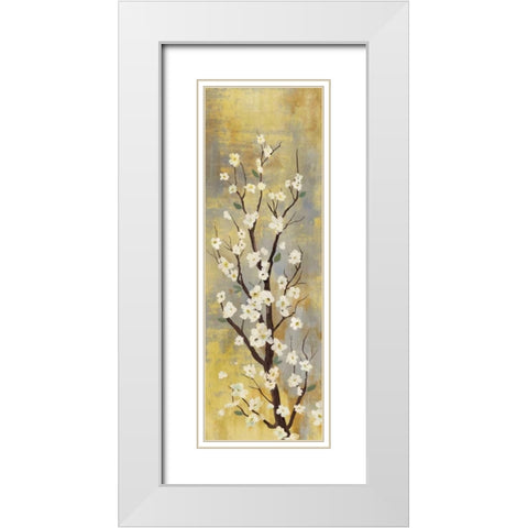 Blossoms II White Modern Wood Framed Art Print with Double Matting by PI Studio