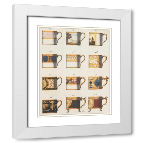 Teacups II White Modern Wood Framed Art Print with Double Matting by PI Studio