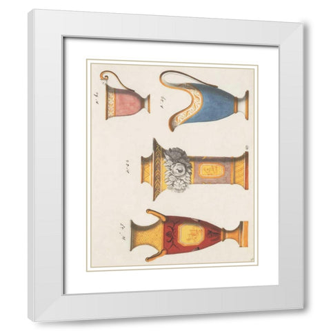 Assorted Vessels II White Modern Wood Framed Art Print with Double Matting by PI Studio