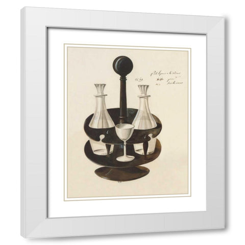 Carafes I White Modern Wood Framed Art Print with Double Matting by PI Studio