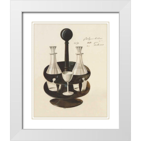 Carafes I White Modern Wood Framed Art Print with Double Matting by PI Studio