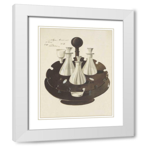 Carafes II White Modern Wood Framed Art Print with Double Matting by PI Studio