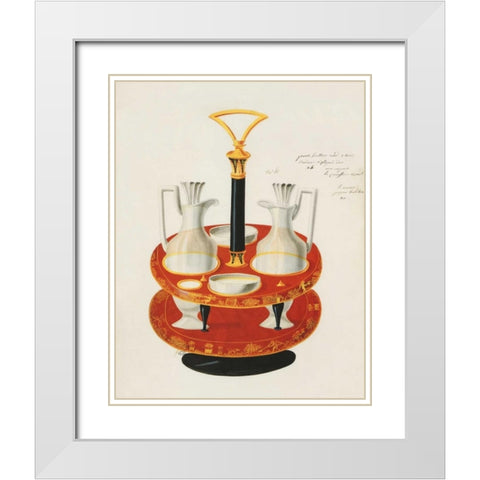 Carafes III White Modern Wood Framed Art Print with Double Matting by PI Studio