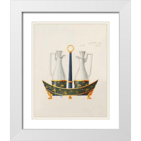 Carafes IV White Modern Wood Framed Art Print with Double Matting by PI Studio