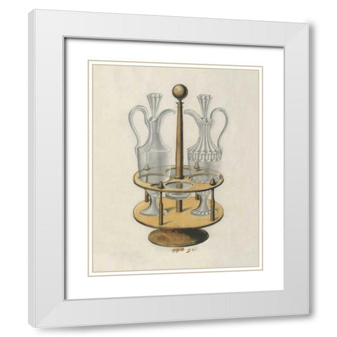 Carafes V White Modern Wood Framed Art Print with Double Matting by PI Studio