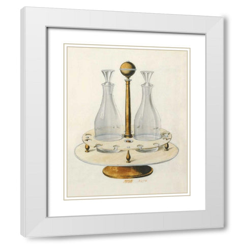 Carafes VI White Modern Wood Framed Art Print with Double Matting by PI Studio