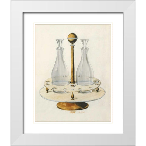 Carafes VI White Modern Wood Framed Art Print with Double Matting by PI Studio