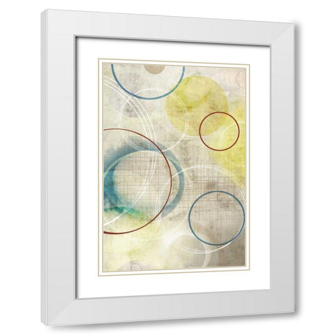 Orbs White Modern Wood Framed Art Print with Double Matting by PI Studio