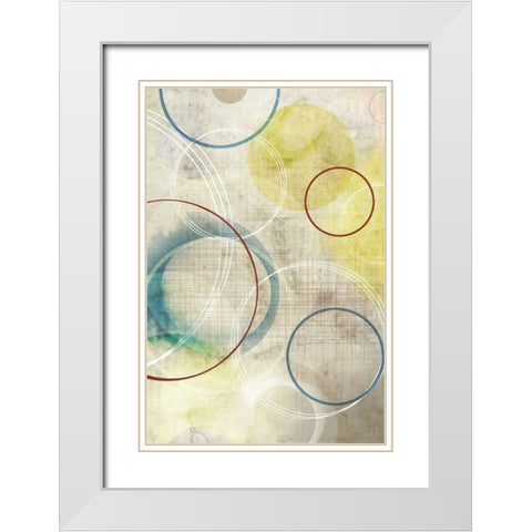 Orbs White Modern Wood Framed Art Print with Double Matting by PI Studio