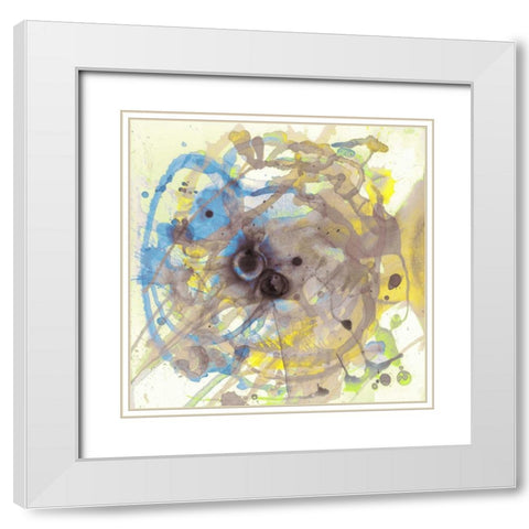 Watercolour Abstract I White Modern Wood Framed Art Print with Double Matting by PI Studio