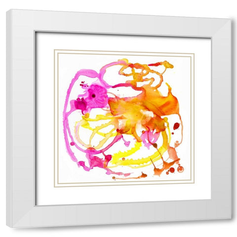 Watercolour Abstract IV White Modern Wood Framed Art Print with Double Matting by PI Studio