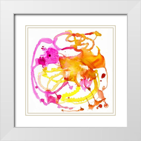 Watercolour Abstract IV White Modern Wood Framed Art Print with Double Matting by PI Studio