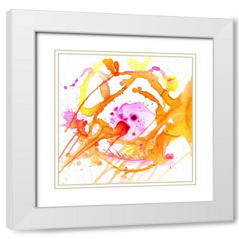 Watercolour Abstract V White Modern Wood Framed Art Print with Double Matting by PI Studio